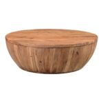 Handcrafted Round Storage Coffee Table - Image 2