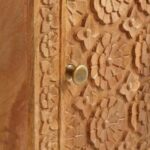 Hand Carved Floral Bedside Table - Image 3