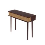 Handcrafted Cane &  Wooden Console Table - Image 3