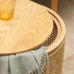 Wooden Modern Cane & Rattan Side Table - Image 2