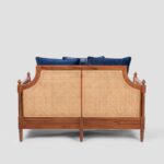Handcrafted Wooden Curved Cane Sofa - Image 4