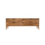 Wooden waves pattern four drawer tv cabinet - Image 2