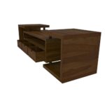 Handmade Charm Finished Wooden Multi-Storage Handcarved TV Unit - Image 2