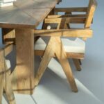 Arura Wood Rectangular Dining Table with Hollow Legs - Image 2