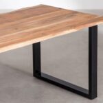 Live Edge Modern Wooden Dining Table With 4 Chair - Image 3