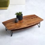 Handcrafted Shape Solid Wood Coffee Table - Image 4