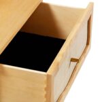 Wooden Cane 2 Drawer Bedside Table - Image 6