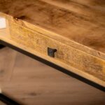 Handcrafted Drawer Natural Mango Wood Coffee Table - Image 6