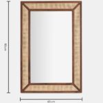 Cane Wooden Mango Wood Wall Mirror - Image 3
