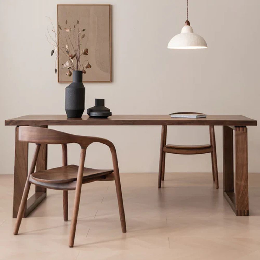 6-102.jpg Indian Dark Walnut Wood Dining Table, Solid Wood Walnut Table - Image 1