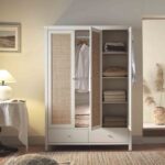 Sale Frances Rattan Triple Closet with 2 Drawers, White - Image 3
