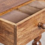 Handcrafted Wooden Bedside Table Natural Finish - Image 6