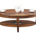 Falk Oval Coffee Table Teak Finish - Image 4