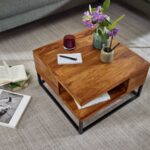 Handmade Coffee Table With Metal Leg - Image 3