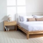Hinata Japanese Joinery Boucle Light Wood Bed - Image 4