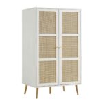 Frances Woven Rattan Compact Double Closet, White - Image 4