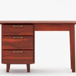 Wooden Artistic Solid Mango Wood 3 Drawer Study Desk - Image 2