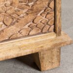 Handcarved Bedside Table with Drawers - Image 6