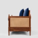 Handcrafted Wooden Curved Cane Sofa - Image 3