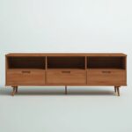 Wooden Solid Wood 3-Drawer TV Unit - Image 8