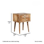 Wooden Handpainted Side Table Natural - Image 6