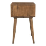 Handcrafted Wooden 1 Drawer Bedside Table Natural Mango Finish - Image 6
