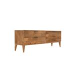 Wooden waves pattern four drawer tv cabinet - Image 3