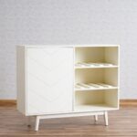 Wooden Bar Cabinet - Milky White - Image 5