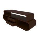 Antique Walnut Handmade Classic Wooden Multi-Storage TV Stand - Image 3