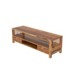 Modern Aesthetic Light Finished Wooden Handmade TV Stand - Image 3