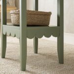 Henley Scalloped Edge Side Table, Sage Green - Image 3