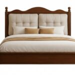 Wooden Artistic Brown Walnut bed - Image 6