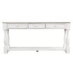 Handcrafted Mango Wooden White Console Table - Image 6