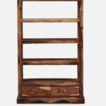 Mango Wood Bookcase (Walnut Finish) - Image 6