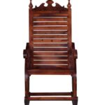 Solid Wood Rocking Chair In Honey Oak Finish - Image 5
