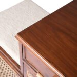 Handcrafted Cane Double Door Cabinet - Image 6