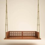 Solid Wood Swing with Traditional Brass Animal Motif Chain Links - Image 4
