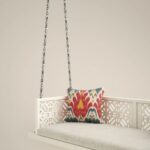 Indian Solid Wood In Pristine White PU with Traditional Silver Finished Brass Chain - Image 4