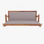 Vintage White Upholstered Simple Handmade Wooden Swing for Home [Jhula] - Image 6