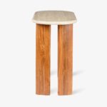 Handcrafted Travertine Marble and Sheesham Wooden Console - Image 5