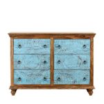 Hand Carved Mango Wood Drawer Chest - Image 6