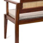Wooden 2 Seater Cane Sofa - Image 7