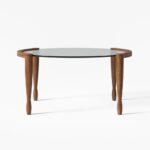 Handcrafted Natural Mango Wood With Mirror Design Coffee Table - Image 8
