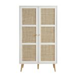 Frances Woven Rattan Compact Double Closet, White - Image 3