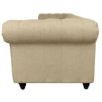 Velvet Sofa Deep Cream Tufted Upholstery Modern Couch - Image 7