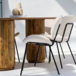 Emory Round Legs Long Wood Dining Table - Image 3