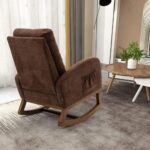 Mango Wood Fabric Rocking Chair - Image 4