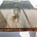 Railway Wood with Glass Top Dining Table - Image 5