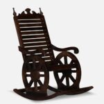 Solid Wood Rocking Chair In Honey Oak Finish - Image 4