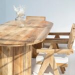 Madeline Oval Dining Table with Slat Flat Legs - Image 3